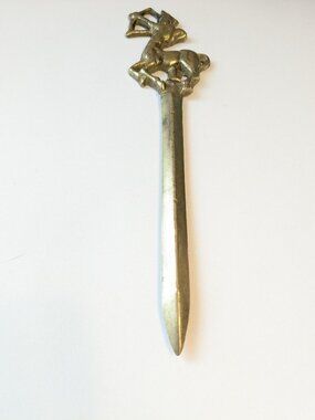 Vintage Brass Letter Opener - Sagittarius - Centaur - Archer